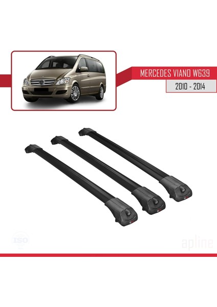 Mercedes Viano 2010-2014 Arası ile Uyumlu Ace-1 Ara Atkı Tavan Barı Siyah 3 Adet Bar modelleri