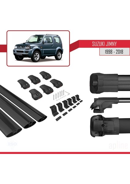 Suzuki Jimny 1998-2018 Arası ile Uyumlu Ace-1 Ara Atkı Tavan Barı Siyah 3 Adet Bar indirimleri