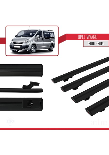 Opel Vivaro 2001-2014 Arası ile Uyumlu Basıc Model Ara Atkı Tavan Barı Siyah 4 Adet modelleri