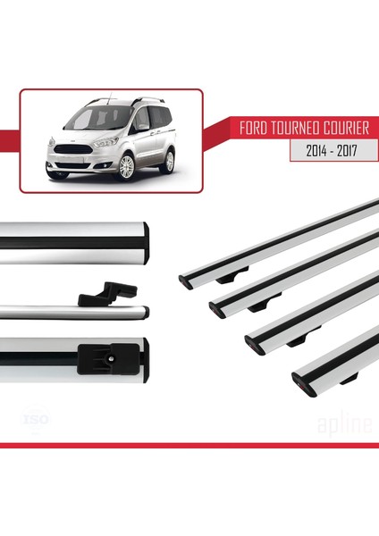 Ford Tourneo Courier 2014-2017 Arası ile Uyumlu Basıc Model Ara Atkı Tavan Barı Gri 4 Adet modelleri