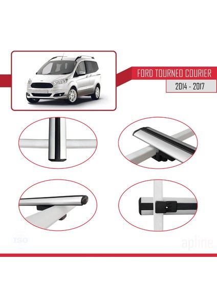 Ford Tourneo Courier 2014-2017 Arası ile Uyumlu Basıc Model Ara Atkı Tavan Barı Gri 4 Adet fırsatları