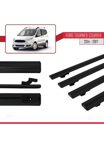 Ford Tourneo Courier 2014-2017 Arası ile Uyumlu Basıc Model Ara Atkı Tavan Barı Siyah 4 Adet modelleri