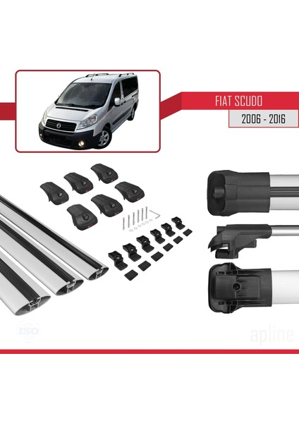 Fiat Scudo 2006-2016 Arası ile Uyumlu Ace-1 Ara Atkı Tavan Barı Gri 3 Adet Bar indirimleri
