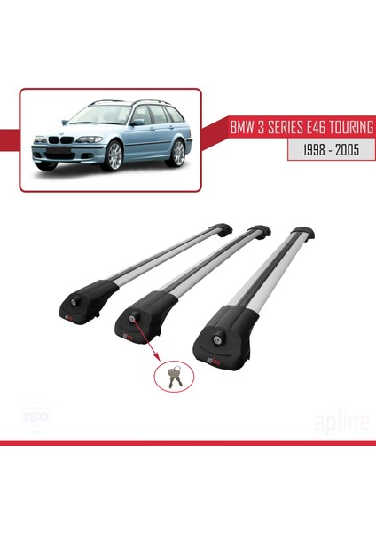 Bmw 3 Serisi (E46) Tourıng 1998-2005 Arası ile Uyumlu Ace-1 Ara Atkı Tavan Barı Gri 3 Adet Bar fırsatları