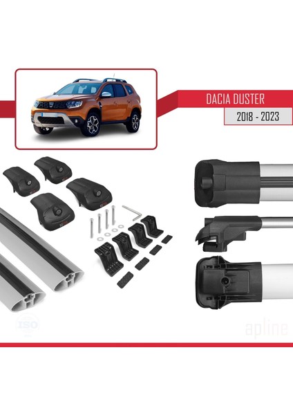 Dacia Duster 2018 ve Sonrası ile Uyumlu Ace-1 Ara Atkı Tavan Barı Gri indirimleri