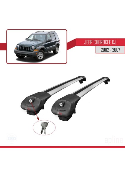 Jeep Cherokee (Kj) 2002-2007 Arası ile Uyumlu Ace-1 Ara Atkı Tavan Barı Gri fırsatları
