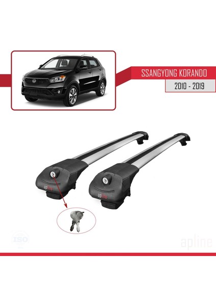 Ssangyong Korando (C) 2010-2019 Arası ile Uyumlu Ace-1 Ara Atkı Tavan Barı Gri