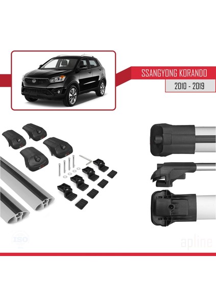 Ssangyong Korando (C) 2010-2019 Arası ile Uyumlu Ace-1 Ara Atkı Tavan Barı Gri