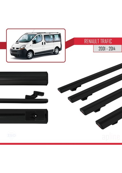 Renault Trafic 2001-2014 Arası ile Uyumlu Basıc Model Ara Atkı Tavan Barı Siyah 4 Adet modelleri
