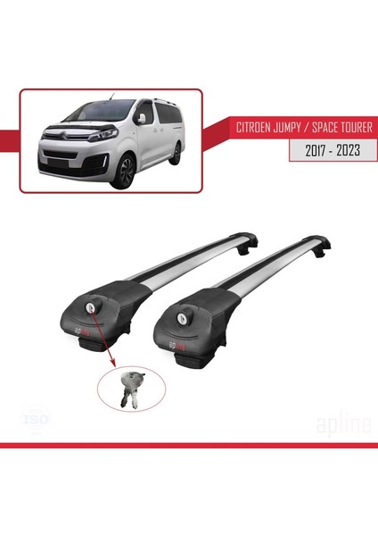 Citroen Jumpy - Space Tourer 2017 ve Sonrası ile Uyumlu Ace-1 Ara Atkı Tavan Barı Gri