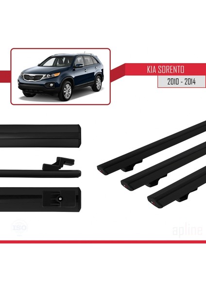 Kia Sorento 2010-2014 Arası ile Uyumlu Basıc Model Ara Atkı Tavan Barı Siyah 3 Adet modelleri