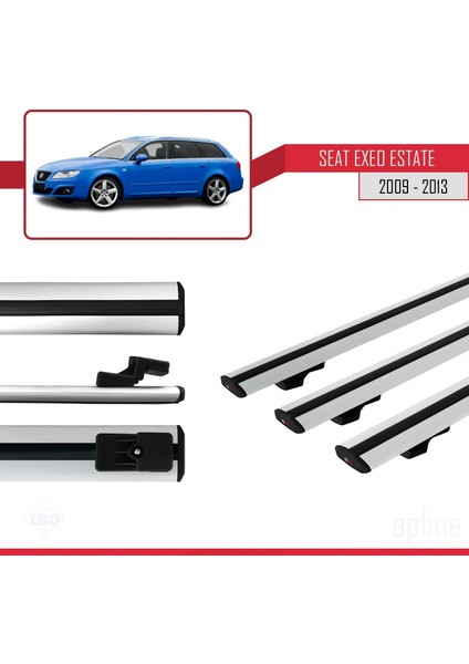 Seat Exeo 3r9 2009-2013 Arası ile Uyumlu Basıc Model Ara Atkı Tavan Barı Gri 3 Adet modelleri