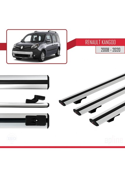Renault Kangoo 2008-2020 Arası ile Uyumlu Basıc Model Ara Atkı Tavan Barı Gri 3 Adet modelleri