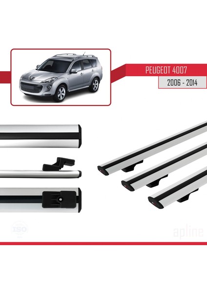 Peugeot 4007 2006-2014 Arası ile Uyumlu Basıc Model Ara Atkı Tavan Barı Gri 3 Adet modelleri