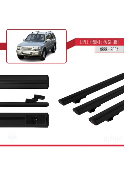 Opel Frontera Sport 1999-2004 Arası ile Uyumlu Basıc Model Ara Atkı Tavan Barı Siyah 3 Adet modelleri