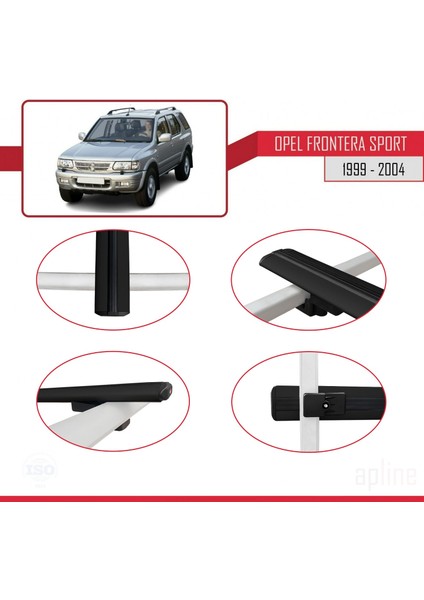 Opel Frontera Sport 1999-2004 Arası ile Uyumlu Basıc Model Ara Atkı Tavan Barı Siyah 3 Adet fırsatları
