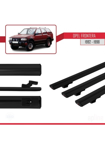 Opel Frontera 1992-1998 Arası ile Uyumlu Basıc Model Ara Atkı Tavan Barı Siyah 3 Adet modelleri