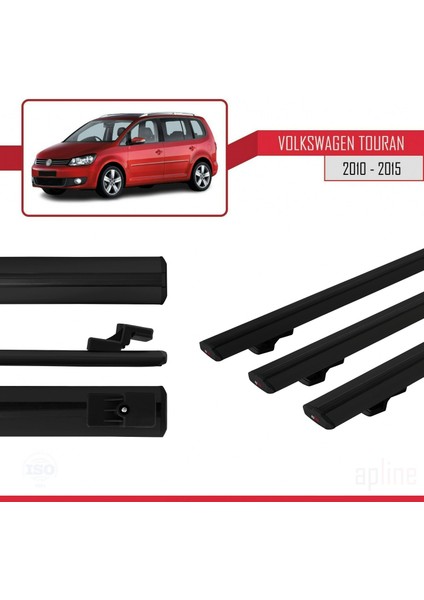 Volkswagen Touran 2010-2015 Arası ile Uyumlu Basıc Model Ara Atkı Tavan Barı Siyah 3 Adet modelleri