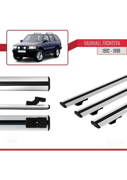 Vauxhall Frontera 1992-1998 Arası ile Uyumlu Basıc Model Ara Atkı Tavan Barı Gri 3 Adet