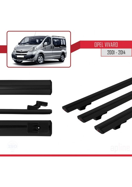 Opel Vivaro 2001-2014 Arası ile Uyumlu Basıc Model Ara Atkı Tavan Barı Siyah 3 Adet modelleri