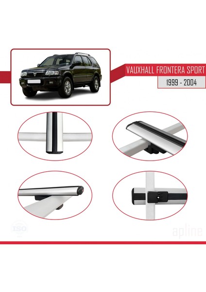 Vauxhall Frontera Sport 1999-2004 Arası ile Uyumlu Basıc Model Ara Atkı Tavan Barı Gri 3 Adet fırsatları