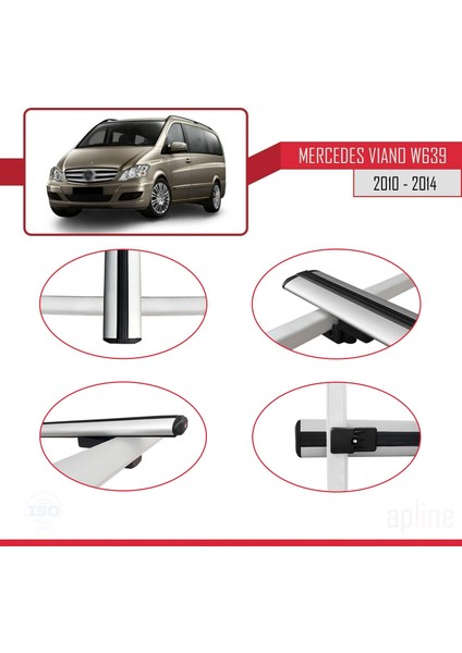 Mercedes Viano 2010-2014 Arası ile Uyumlu Basıc Model Ara Atkı Tavan Barı Gri 3 Adet fırsatları
