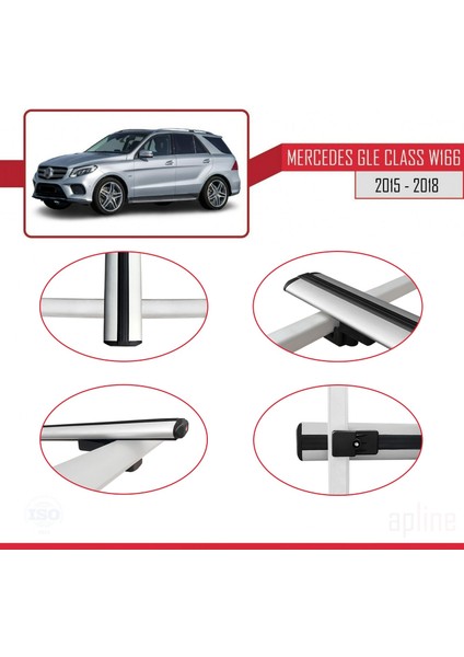 Mercedes Gle Class (W166) 2015-2018 Arası ile Uyumlu Basıc Model Ara Atkı Tavan Barı Gri 3 Adet fırsatları