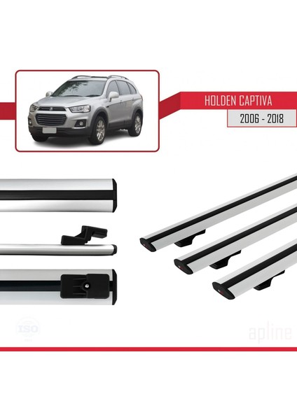 Holden Captiva 2006-2018 Arası ile Uyumlu Basıc Model Ara Atkı Tavan Barı Gri 3 Adet modelleri