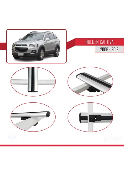 Holden Captiva 2006-2018 Arası ile Uyumlu Basıc Model Ara Atkı Tavan Barı Gri 3 Adet fırsatları