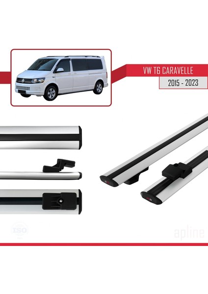 Volkswagen Caravelle (T6) 2015 ve Sonrası ile Uyumlu Basıc Model Ara Atkı Tavan Barı Gri modelleri