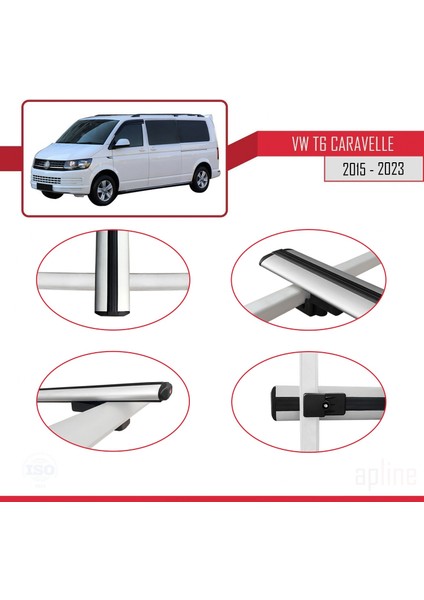 Volkswagen Caravelle (T6) 2015 ve Sonrası ile Uyumlu Basıc Model Ara Atkı Tavan Barı Gri fırsatları