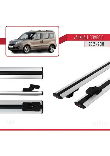 Vauxhall Combo D 2012-2018 Arası ile Uyumlu Basıc Model Ara Atkı Tavan Barı Gri