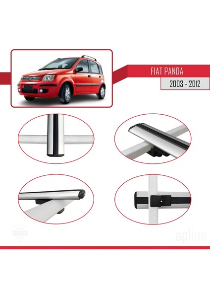 Fiat Panda 2003-2012 Arası ile Uyumlu Basıc Model Ara Atkı Tavan Barı Gri 3 Adet fırsatları