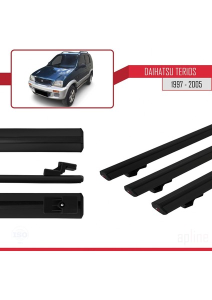 Daihatsu Terios 1997-2005 Arası ile Uyumlu Basıc Model Ara Atkı Tavan Barı Siyah 3 Adet modelleri