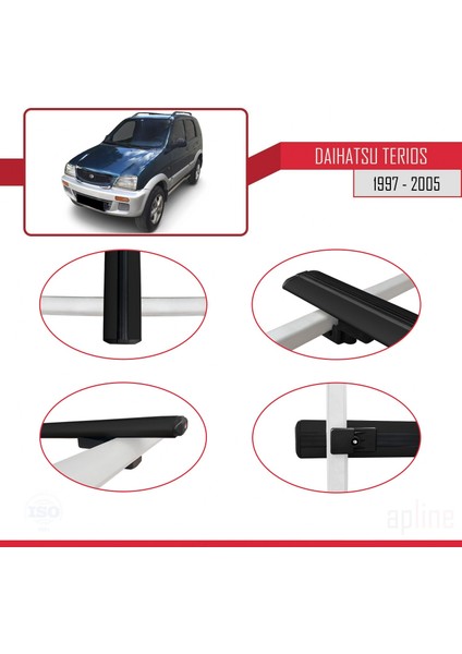 Daihatsu Terios 1997-2005 Arası ile Uyumlu Basıc Model Ara Atkı Tavan Barı Siyah 3 Adet fırsatları