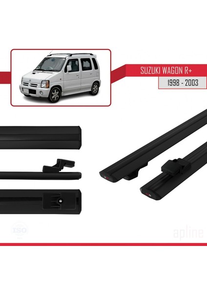 Suzuki Wagon R+ 1998-2003 Arası ile Uyumlu Basıc Model Ara Atkı Tavan Barı Siyah
