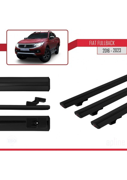 Fiat Fullback 2016 ve Sonrası ile Uyumlu Basıc Model Ara Atkı Tavan Barı Siyah 3 Adet modelleri