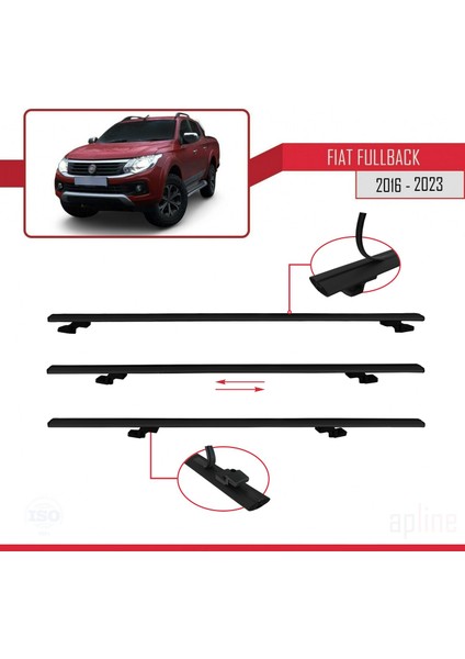 Fiat Fullback 2016 ve Sonrası ile Uyumlu Basıc Model Ara Atkı Tavan Barı Siyah 3 Adet indirimleri