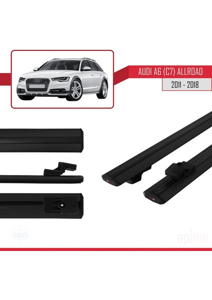 Audi A6 Allroad (C7) 2011-2018 Arası ile Uyumlu Basıc Model Ara Atkı Tavan Barı Siyah modelleri