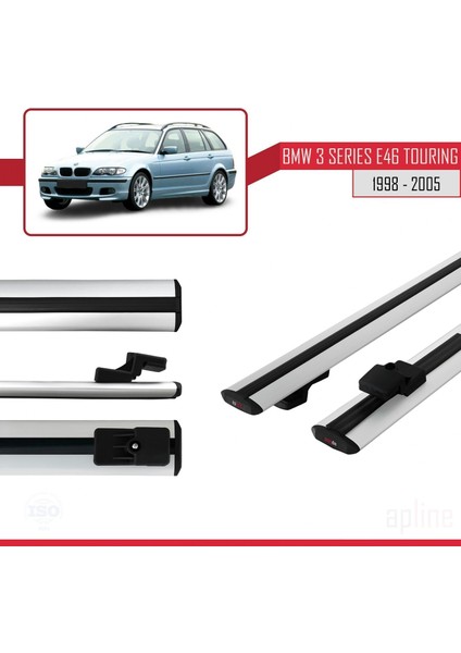 Bmw 3 Serisi (E46) Tourıng 1998-2005 Arası ile Uyumlu Basıc Model Ara Atkı Tavan Barı Gri modelleri