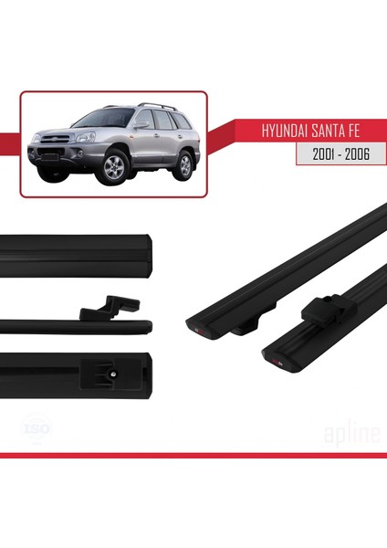 Hyundai Santa Fe (Sm) 2001-2006 Arası ile Uyumlu Basıc Model Ara Atkı Tavan Barı Siyah modelleri
