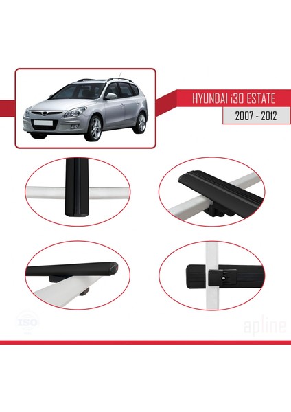 Hyundai I30 Estate 2007-2012 Arası ile Uyumlu Basıc Model Ara Atkı Tavan Barı Siyah fırsatları