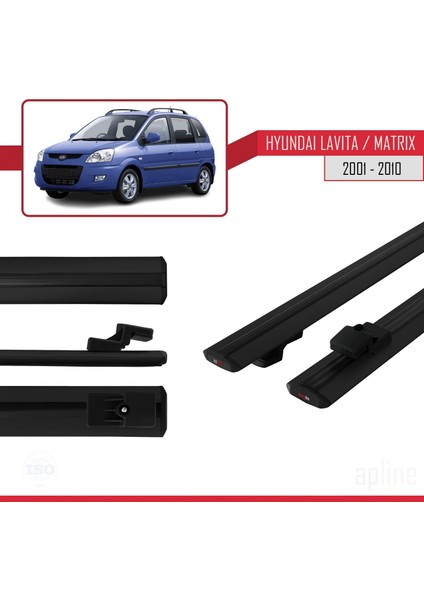 Hyundai Lavita / Matrix (Fc) 2001-2010 Arası ile Uyumlu Basıc Model Ara Atkı Tavan Barı Siyah modelleri