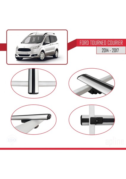 Ford Tourneo Courier 2014-2017 Arası ile Uyumlu Basıc Model Ara Atkı Tavan Barı Gri