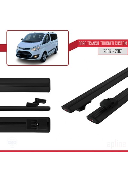 Ford Transit Tourneo - Custom 2007-2017 Arası ile Uyumlu Basıc Model Ara Atkı Tavan Barı Siyah