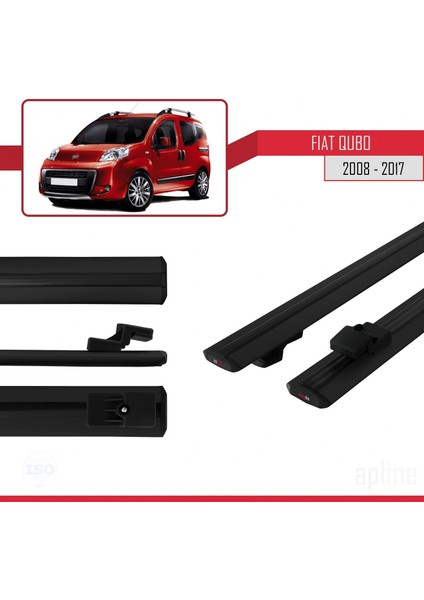 Fiat Qubo 2008-2017 Arası ile Uyumlu Basıc Model Ara Atkı Tavan Barı Siyah