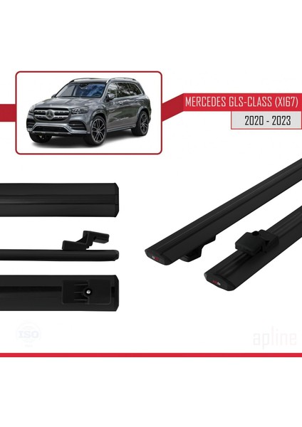 Mercedes Gls-Class (X167) 2020 ve Sonrası ile Uyumlu Basıc Model Ara Atkı Tavan Barı Siyah