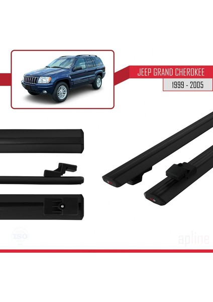Jeep Grand Cherokee 1999-2005 Arası ile Uyumlu Basıc Model Ara Atkı Tavan Barı Siyah modelleri