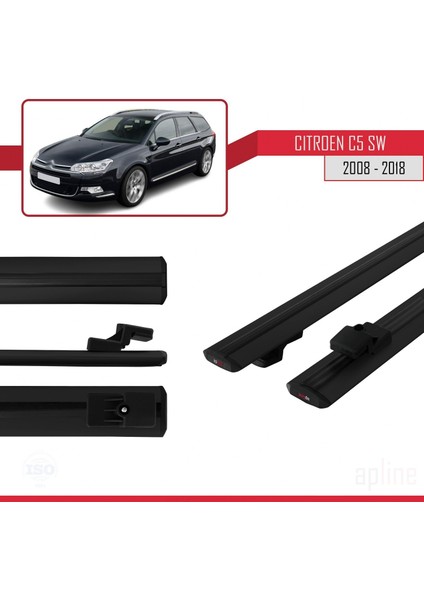 Citroen C5 Sw 2008-2018 Arası ile Uyumlu Basıc Model Ara Atkı Tavan Barı Siyah
