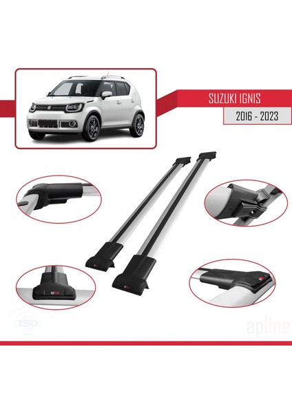 Suzuki Ignıs 2016 ve Sonrası ile Uyumlu Fly Model Ara Atkı Tavan Barı Gri fırsatları